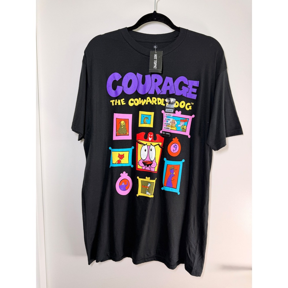 Hot Topic Courage the Cowardly Dog T-Shirt Mens XL Black NWT Graphic Tee 90's